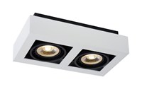Lucide ZEFIX - Spot plafond - LED Dim to warm - GU10 - 2x12W 2200K/3000K - Blanc allumé 1