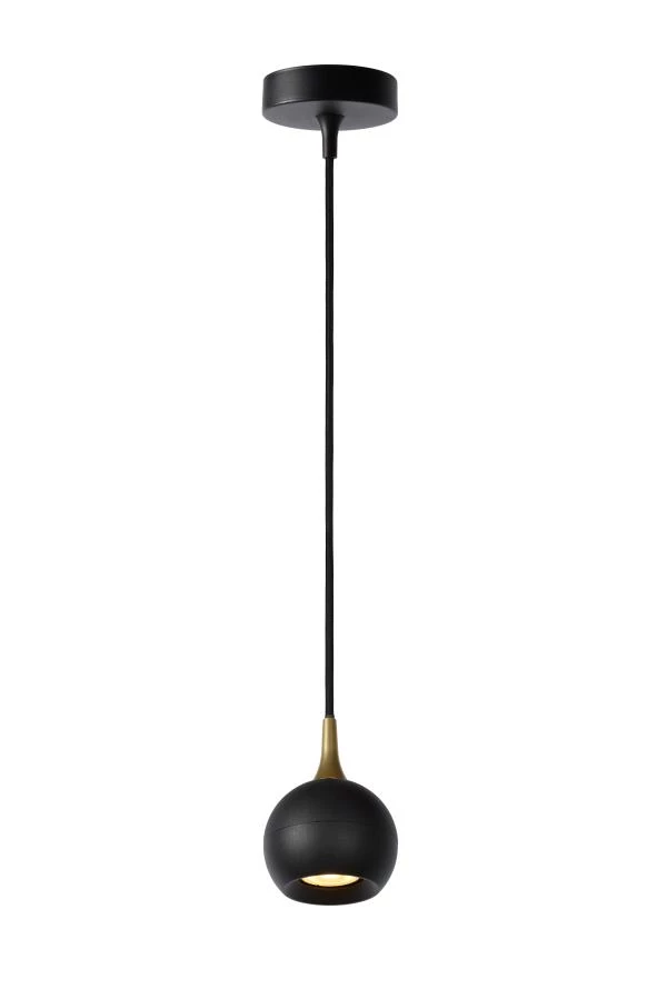 Lucide FAVORI - Hanglamp - Ø 9 cm - 1xGU10 - Zwart - aan