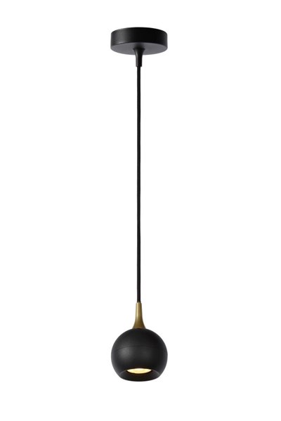 Lucide FAVORI - Lámpara colgante - Ø 9 cm - 1xGU10 - Negro