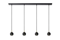 Lucide FAVORI - Hanglamp - 4xGU10 - Zwart aan