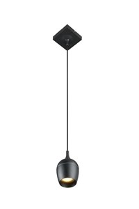 Lucide PRESTON - Hanglamp Badkamer - Ø 10 cm - 1xGU10 - IP44 - Zwart aan