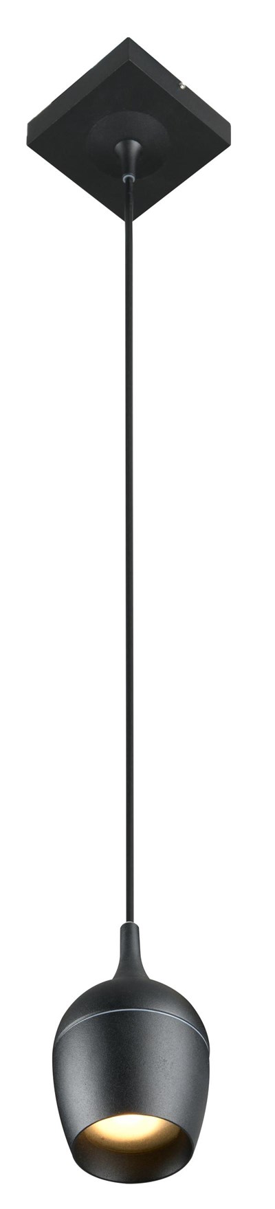 Lucide PRESTON - Lámpara colgante Baño - Ø 10 cm - 1xGU10 - IP44 - Negro