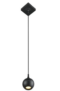 Lucide FAVORI - Hanglamp Badkamer - Ø 9 cm - 1xGU10 - IP44 - Zwart aan