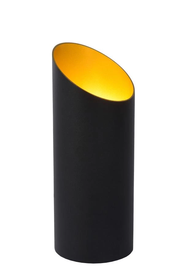 Lucide QUIRIJN - Lampe de table - Ø 9,6 cm - 1xE27 - Noir - allumé