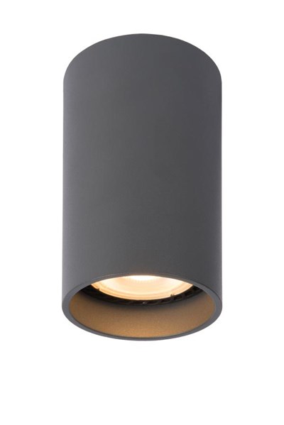 Lucide DELTO - Ceiling spotlight - Ø 5,5 cm - LED Dim to warm - GU10 - 1x5W 2200K/3000K - Grey