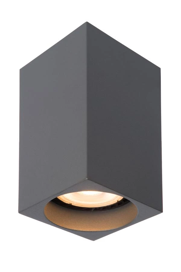 Lucide DELTO - Plafondspot - LED Dim to warm - GU10 - 1x5W 2200K/3000K - Grijs - aan 6