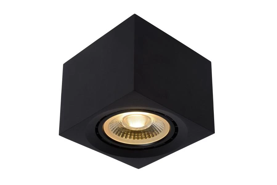 Lucide FEDLER - Ceiling spotlight - LED Dim to warm - GU10 (ES111) - 1x12W 2200K/3000K - Black - on