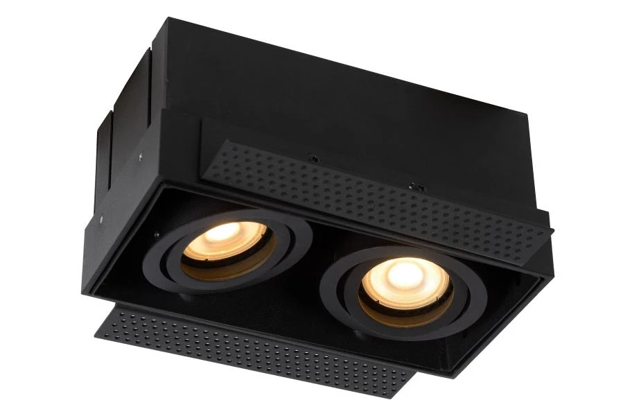 Lucide TRIMLESS - Recessed spotlight - 2xGU10 - Black - on