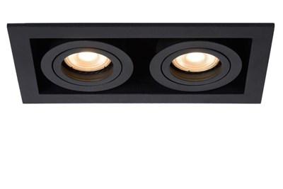 Lucide CHIMNEY - Recessed spotlight - 2xGU10 - Black