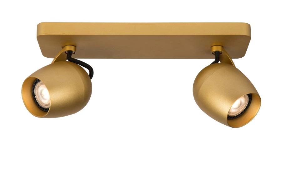 Lucide PRESTON - Ceiling spotlight - LED Dim to warm - GU10 - 2x5W 2200K/3000K - Matt Gold / Brass - on 2