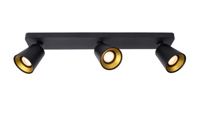 Lucide TURNON - Ceiling spotlight - LED Dim to warm - GU10 - 3x5W 2200K/3000K - Black