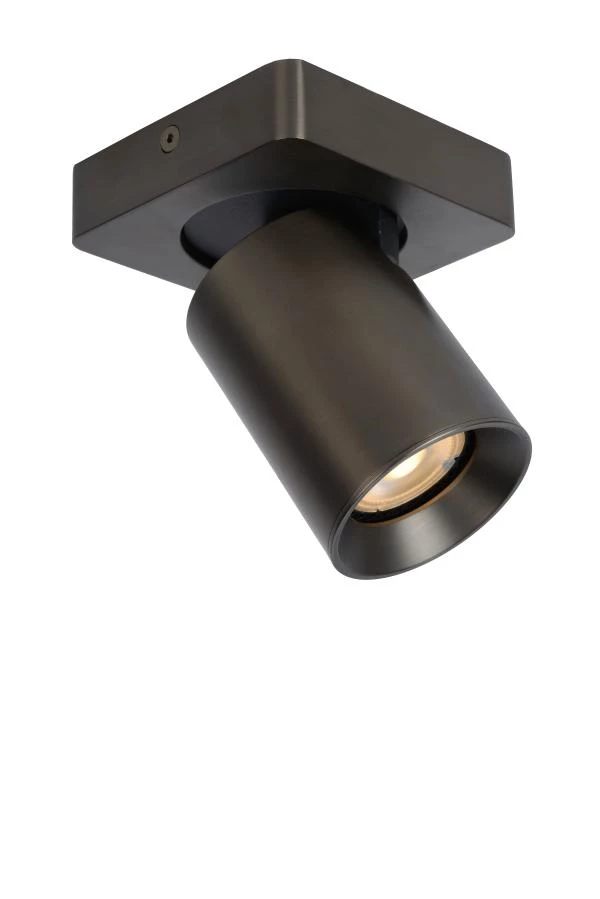 Lucide NIGEL - Spot plafond - LED Dim to warm - GU10 - 1x5W 2200K/3000K - Acier Noir - allumé 6