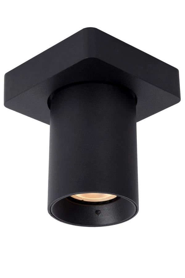 Lucide NIGEL - Plafondspot - LED Dim to warm - GU10 - 1x5W 2200K/3000K - Zwart - aan