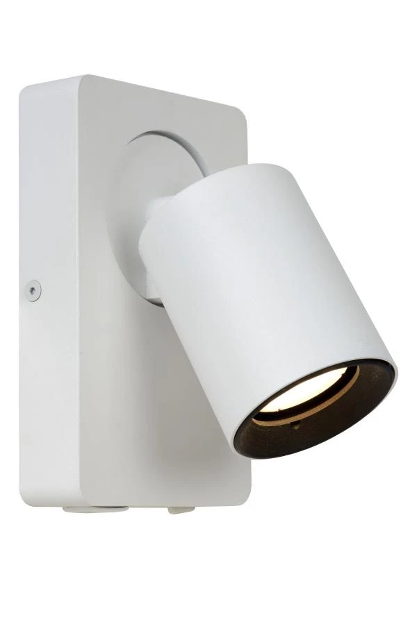 Lucide NIGEL - Bedside lamp / Wall light - LED Dim. - GU10 - 1x5W 2200K/3000K - With USB charging point - White - on 1