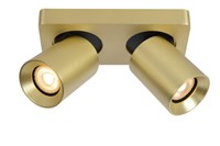 Lucide NIGEL - Ceiling spotlight - LED Dim to warm - GU10 - 2x5W 2200K/3000K - Matt Gold / Brass on 2