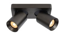 Lucide NIGEL - Foco de techo - LED Dim to warm - GU10 - 2x5W 2200K/3000K - Acero negro encendido 6