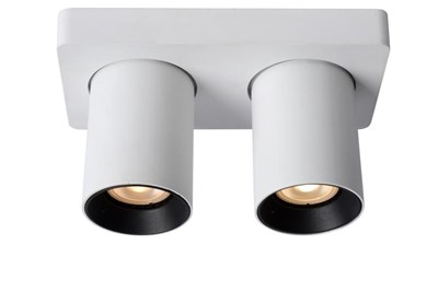 Lucide NIGEL - Spot plafond - LED Dim to warm - GU10 - 2x5W 2200K/3000K - Blanc