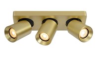 Lucide NIGEL - Plafondspot - LED Dim to warm - GU10 - 3x5W 2200K/3000K - Mat Goud / Messing aan 2