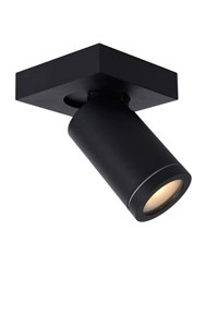 Lucide TAYLOR - Ceiling spotlight Bathroom - LED Dim to warm - GU10 - 1x5W 2200K/3000K - IP44 - Black on