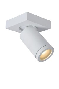 Lucide TAYLOR - Deckenstrahler Badezimmer - LED Dim to warm - GU10 - 1x5W 2200K/3000K - IP44 - Weiß EINgeschaltet 1