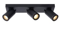 Lucide TAYLOR - Ceiling spotlight Bathroom - LED Dim to warm - GU10 - 3x5W 2200K/3000K - IP44 - Black on