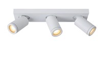 Lucide TAYLOR - Ceiling spotlight Bathroom - LED Dim to warm - GU10 - 3x5W 2200K/3000K - IP44 - White on 1