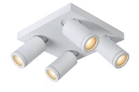 Lucide TAYLOR - Spot plafond Salle de bains - LED Dim to warm - GU10 - 4x5W 2200K/3000K - IP44 - Blanc AAN 1