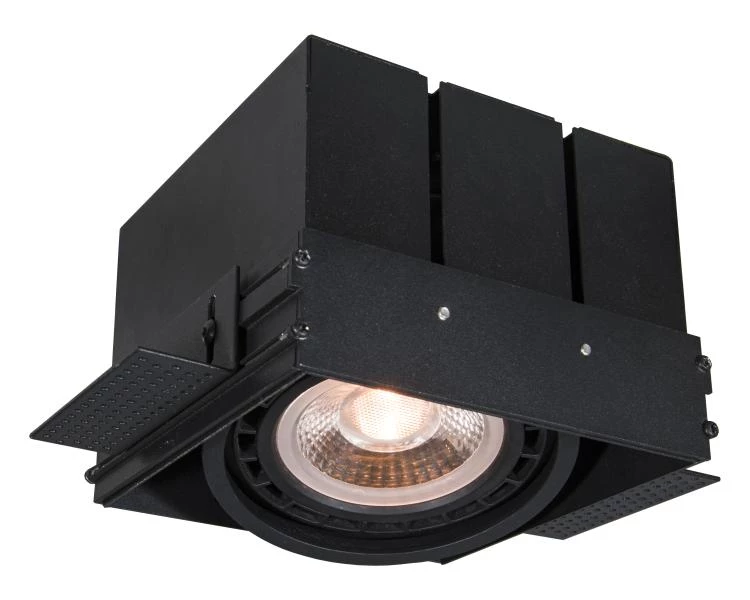 Lucide TRIMLESS - Inbouwspot - 1xGU10 (ES111) - Zwart - aan