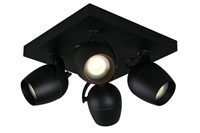 Lucide PRESTON - Ceiling spotlight Bathroom - 4xGU10 - IP44 - Black on