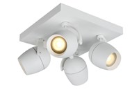 Lucide PRESTON - Ceiling spotlight Bathroom - 4xGU10 - IP44 - White on 1