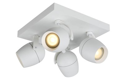 Lucide PRESTON - Ceiling spotlight Bathroom - 4xGU10 - IP44 - White