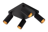 Lucide CLUBS - Ceiling spotlight - 4xGU10 - Black on