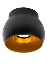 Lucide TORBEN - Plafondspot - Ø 12,5 cm - 1xGU10 - Zwart aan