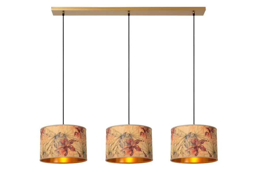 Lucide TANSELLE - Hanglamp - 3xE27 - Multicolor - aan 9