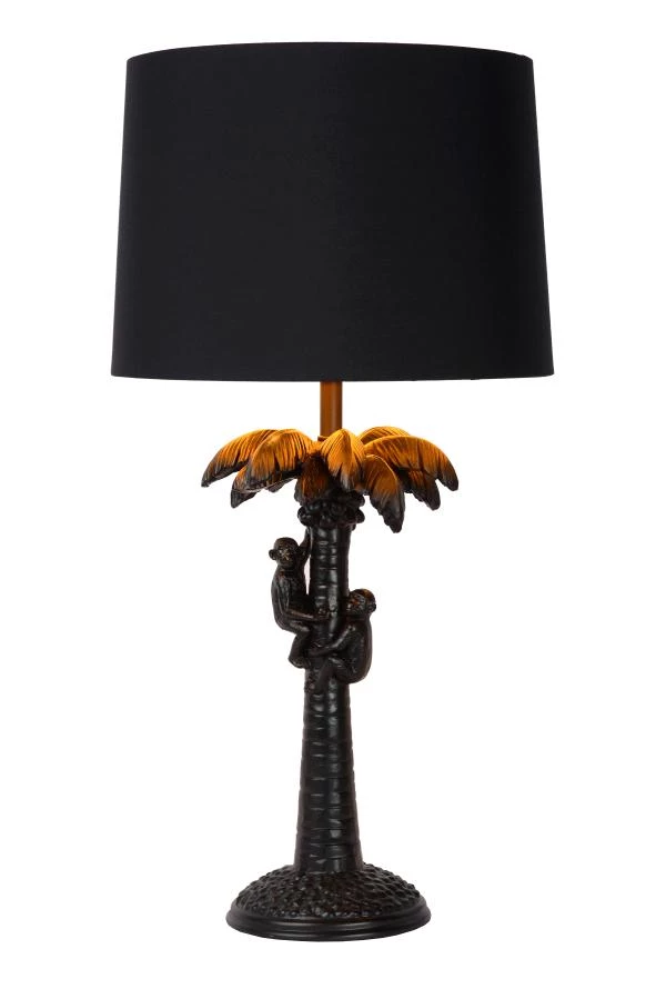 Lucide EXTRAVAGANZA COCONUT - Lampe de table - Ø 30,5 cm - 1xE27 - Noir - allumé