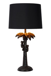 Lucide EXTRAVAGANZA COCONUT - Lampe de table - Ø 30,5 cm - 1xE27 - Noir allumé