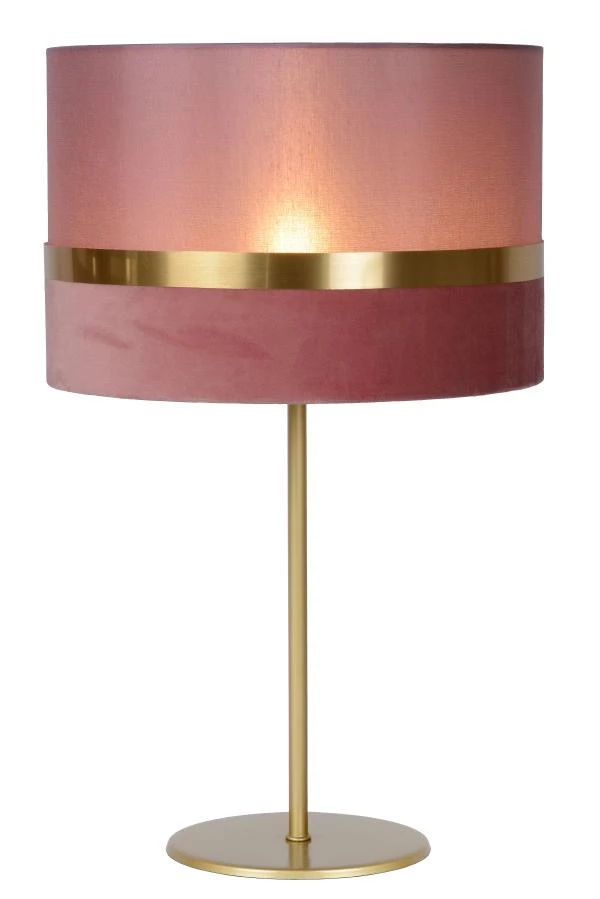 Lucide EXTRAVAGANZA TUSSE - Lampe de table - Ø 30 cm - 1xE14 - Rose - allumé 6