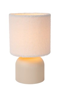 Lucide WOOLLY - Tischlampe - Ø 16 cm - 1xE14 - Beige AAN 8