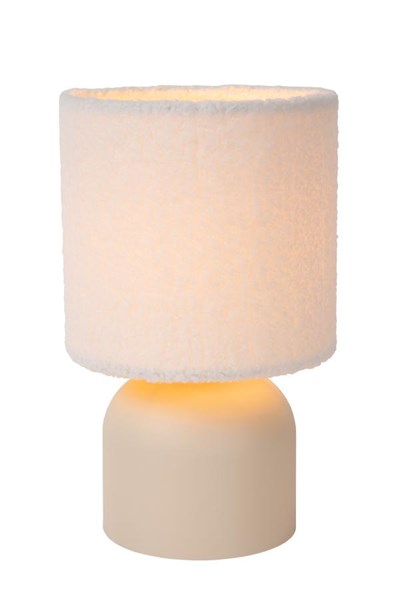 Lucide WOOLLY - Lampe de table - Ø 16 cm - 1xE14 - Crème