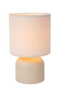 Lucide WOOLLY - Lámpara de mesa Dentro/Fuera - Ø 16 cm - 1xE14 - Beige AAN 8
