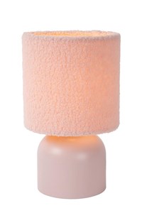 Lucide WOOLLY - Table lamp - Ø 16 cm - 1xE14 - Pink on 6