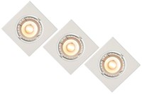Lucide FOCUS - Inbouwspot - LED Dimb. - GU10 - 3x5W 3000K - Wit - Set van 3 aan 1