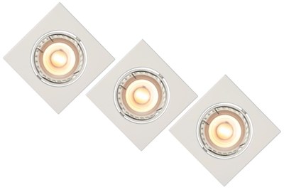 Lucide FOCUS - Foco empotrable en el suelo - LED Regul. - GU10 - 3x5W 3000K - Blanco - Set de 3