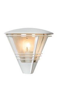 Lucide LIVIA - Wandlamp Binnen/Buiten - 1xE27 - IP44 - Wit aan 1