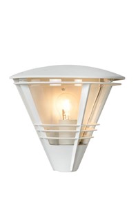 Lucide LIVIA - Lámpara de pared Fuera - 1xE27 - IP44 - Blanco encendido 1