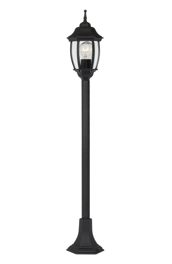 Lucide TIRENO - Lanterne / lampadaire exterieur Extérieur - 1xE27 - IP44 - Noir - allumé