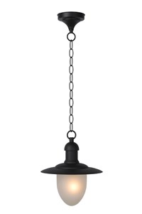 Lucide ARUBA - Hanglamp Binnen/Buiten - Ø 25 cm - 1xE27 - IP44 - Zwart aan