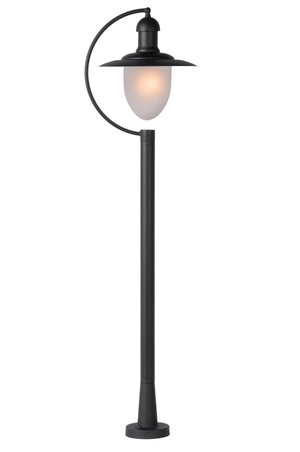 Lucide ARUBA - Lanterne / lampadaire exterieur Extérieur - 1xE27 - IP44 - Noir - allumé