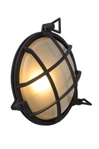 Lucide DUDLEY - Wall light Outdoor - 1xE27 - IP65 - Black on