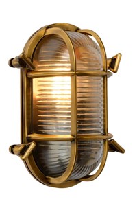 Lucide DUDLEY - Wall light Indoor/Outdoor - 1xE27 - IP65 - Matt Gold / Brass on 2